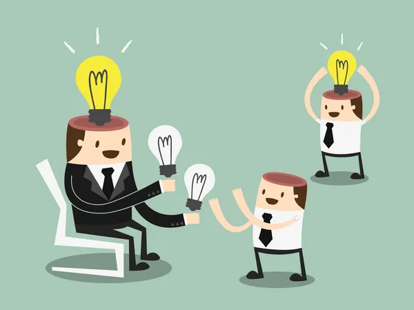 Illustratie van AI als assistent: mens houdt de regie, AI helpt met ideeën en voorbereiding.